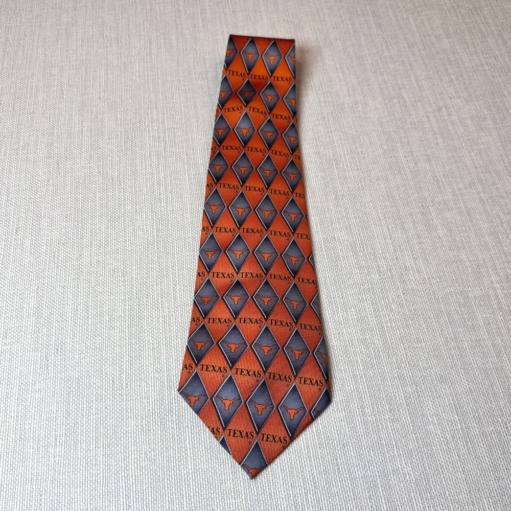 Eagle Brand University of Texas Longhorns Silk Tie Burnt Orange Diamond Pattern